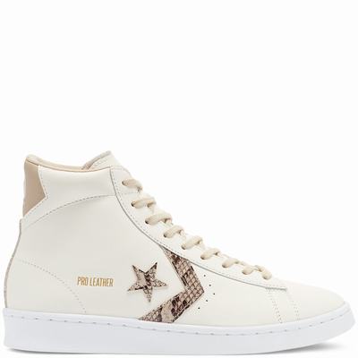 Férfi Converse Snake Print Pro Leather Magasszárú Cipő CO3640125 Bézs